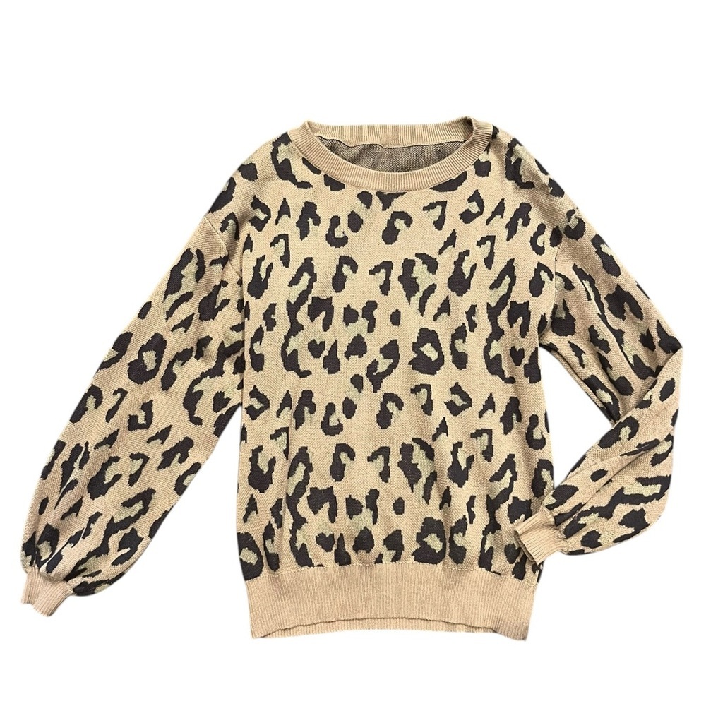 Cheetah Print Sweater - Size M
